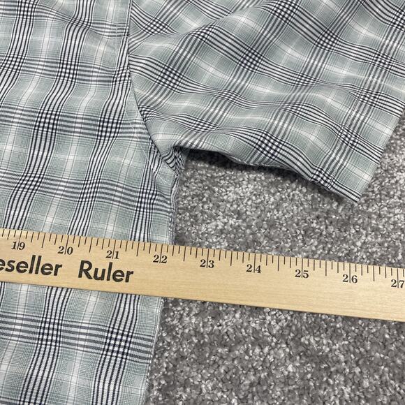 North Face Shirt Mens Large Button Up Vented Mesh Plaid Outdoors Short Sleeve - Picture 13 of 14